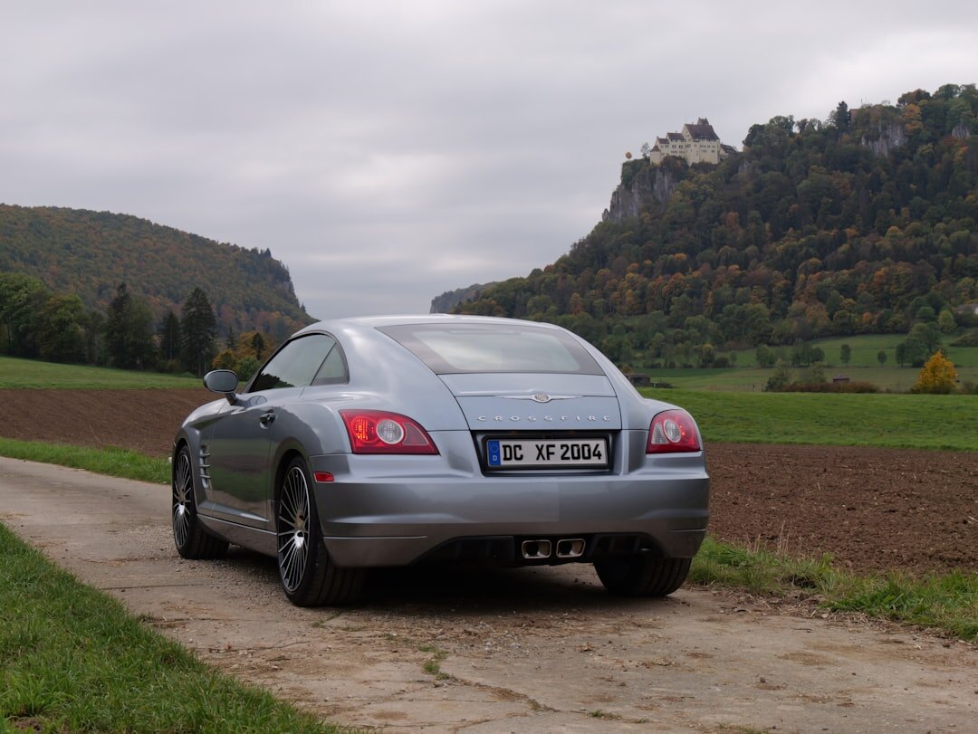 luxury car on scenic road