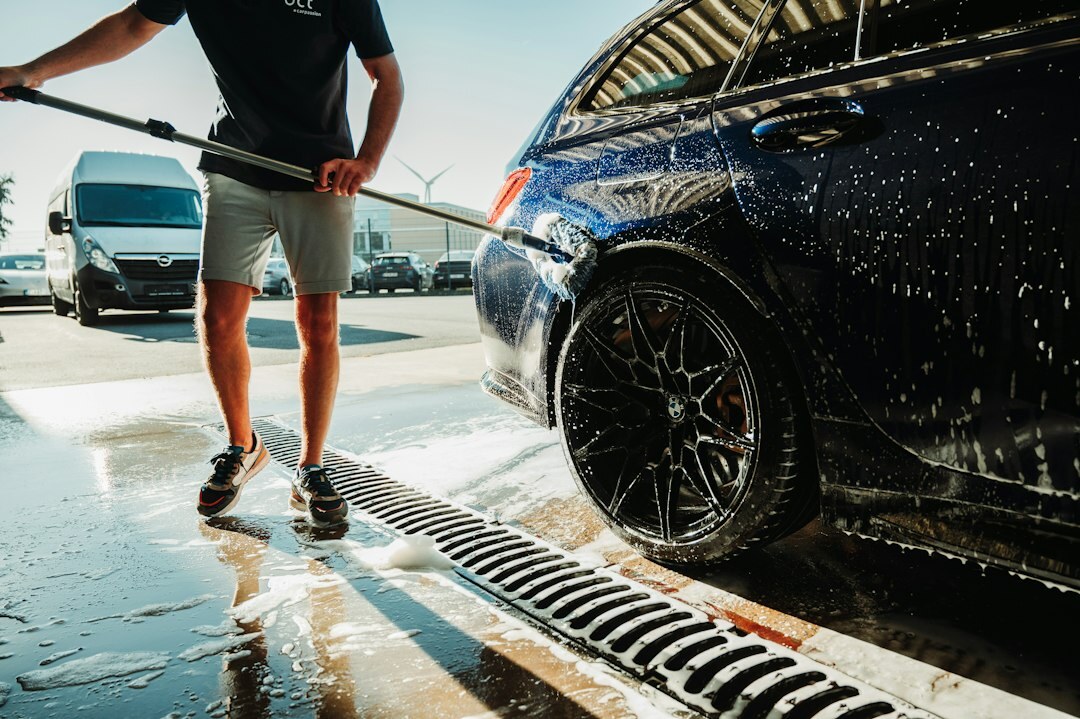 luxury car being washed